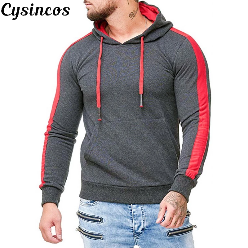 Мужская Спортивная толстовка с капюшоном CYSINCOS Повседневный хлопковый теплый