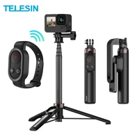 telesin for gopro 10 9 8 max wireless bluetooth remote control with selfie stick tripod mount for iphone 13 yi action camera