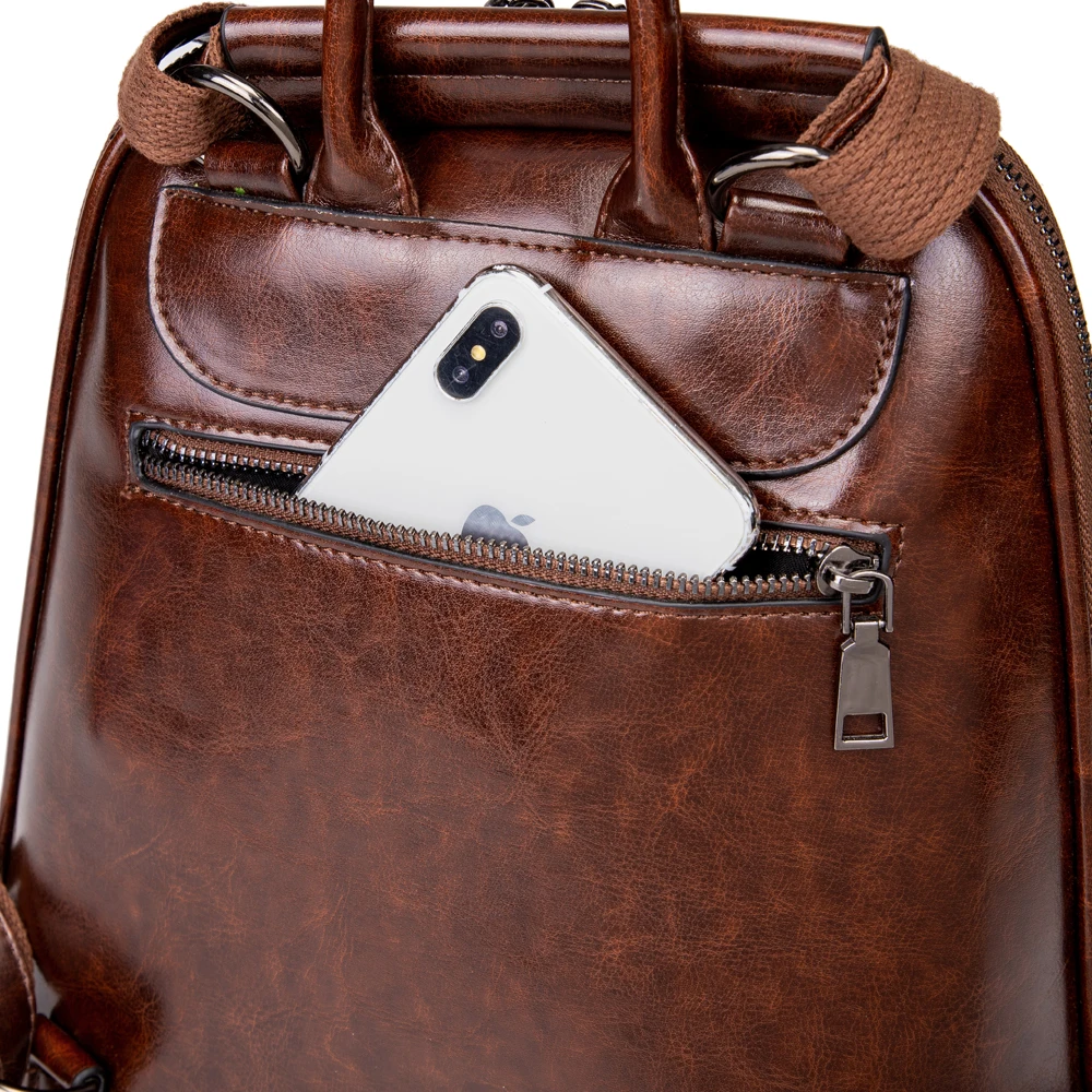 

MTONG Fashion Mini Women's Backpack Wallet Casual Waterproof Leather Girl Schoolbag Retro Elegant Lady Shoulder Bag