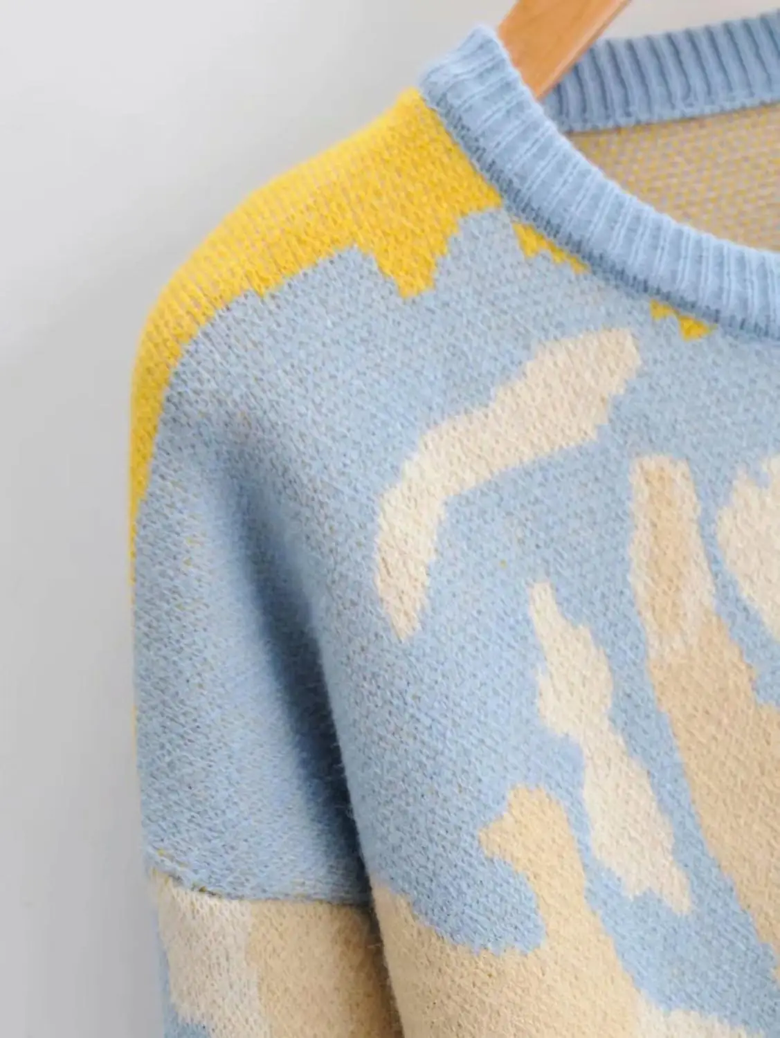 

Women Preppy Style Candy Color Knitted Sweater Lady Casual Pullover Camouflage Jacquard Sweater Female Autumn Winter Jumper