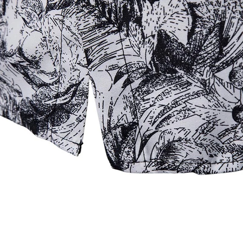 Осенне-зимняя мужская рубашка с длинными рукавами и принтом camisas hombre chemise homme