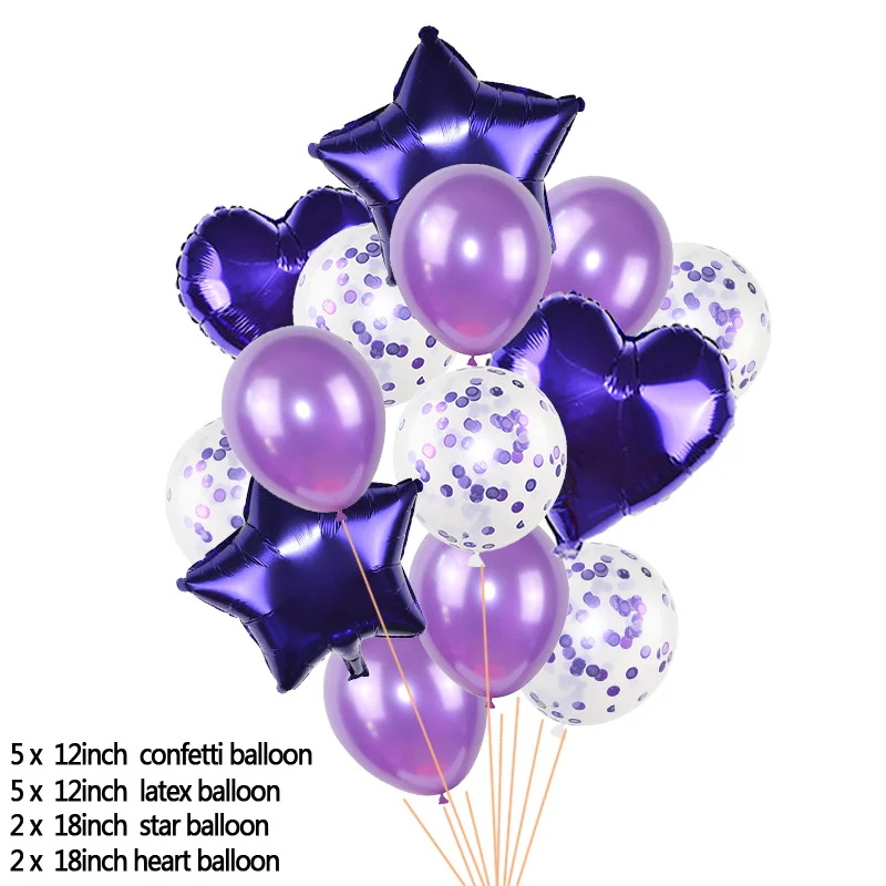 T07-purple С днем рождения 18 Фольга воздушных шаров круглой формы в форме сердца воздушные шары 21/18th День рождения декор из латекса воздушный шар для детей и взрослых 21/18th лет - Цвет: T07-purple
