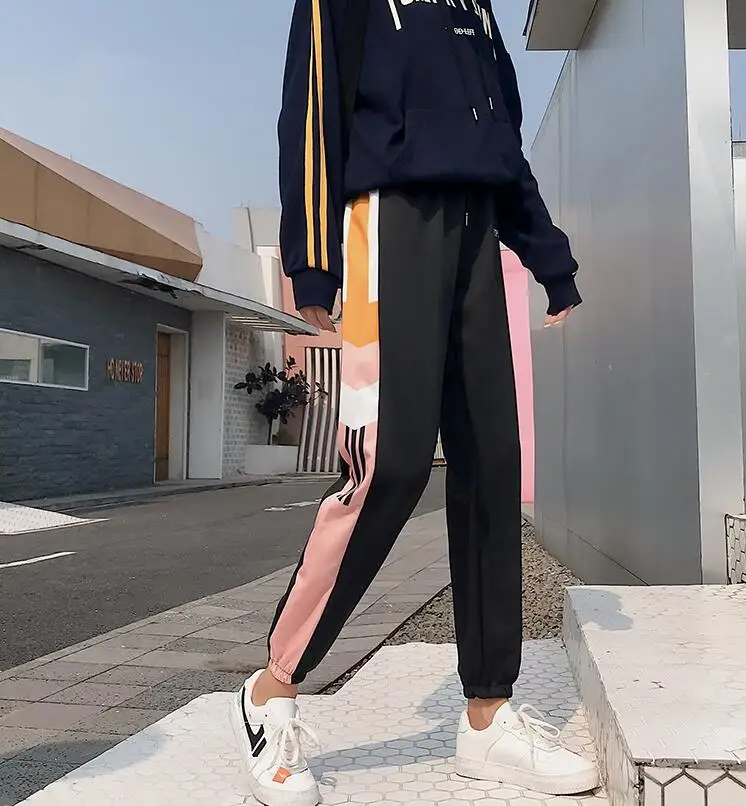 Осенние женские брюки японские Kawaii Harajuku Ulzzang повседневные свободные Ins Harlan повседневные брюки женская одежда для женщин