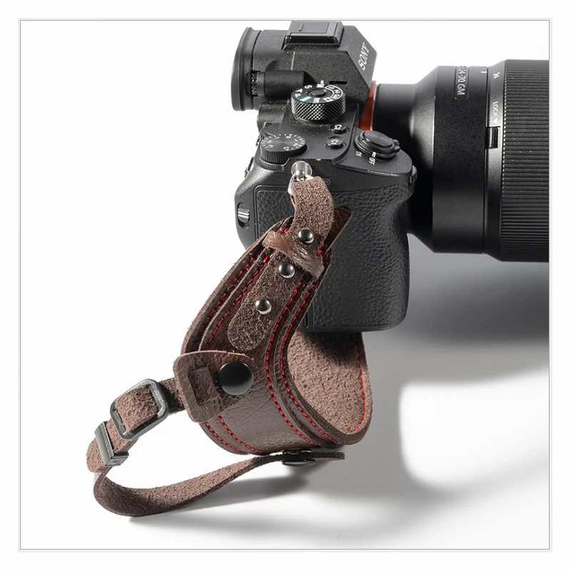 Ремешок на запястье для фотокамеры из микрофибры и кожи держатель Fuji Panasonic Canon Nikon