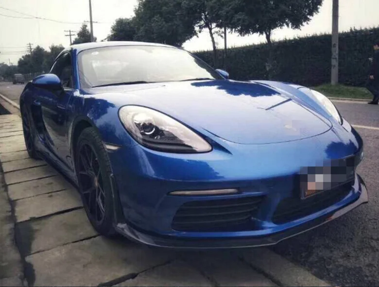 

Подходит для Porsche 718 из углеродного волокна, Модифицированная передняя, задняя, боковая юбка, комплект ветровых ножей, маленький автомобильн...