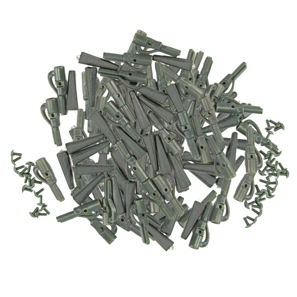 

100 Pieces Fishing Lead Clips Sinkers Weights For Carp Fishing Accessories