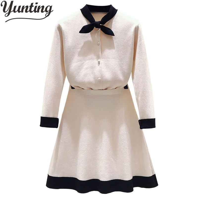 

2021 Autumn Women Sweater Skirt Suit Casual Knitted Female Skirts Suits Ladies 2 Piece Set Women Tops and Skirt sets