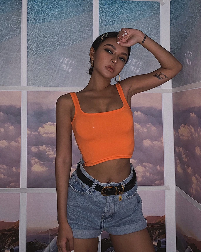 Женский неоновый облегающий жилет укороченные топы бюстье укороченный