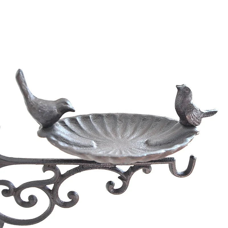 

European Style Cast Iron Garden Decor Vintage Metal Bird Feeder with Hooks