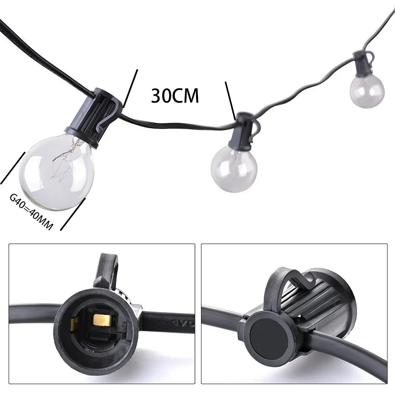 7 5 м G40 Водонепроницаемая Подвесная лампа-гирлянда наружные светильники для