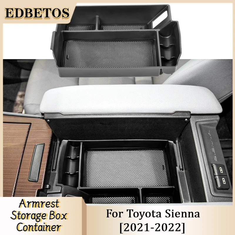 For Toyota Sienna XL40 4th Gen 2021 2022 Auto Accessories Car Central Armrest Storage Box Black Container Glove Organizer Case | Автомобили