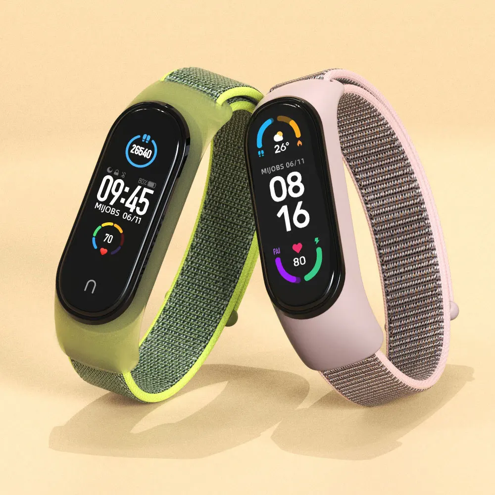 

Ремешок нейлоновый для Xiaomi Mi Band 6 5, сменный цветной браслет для умных часов, легкие Аксессуары для браслета