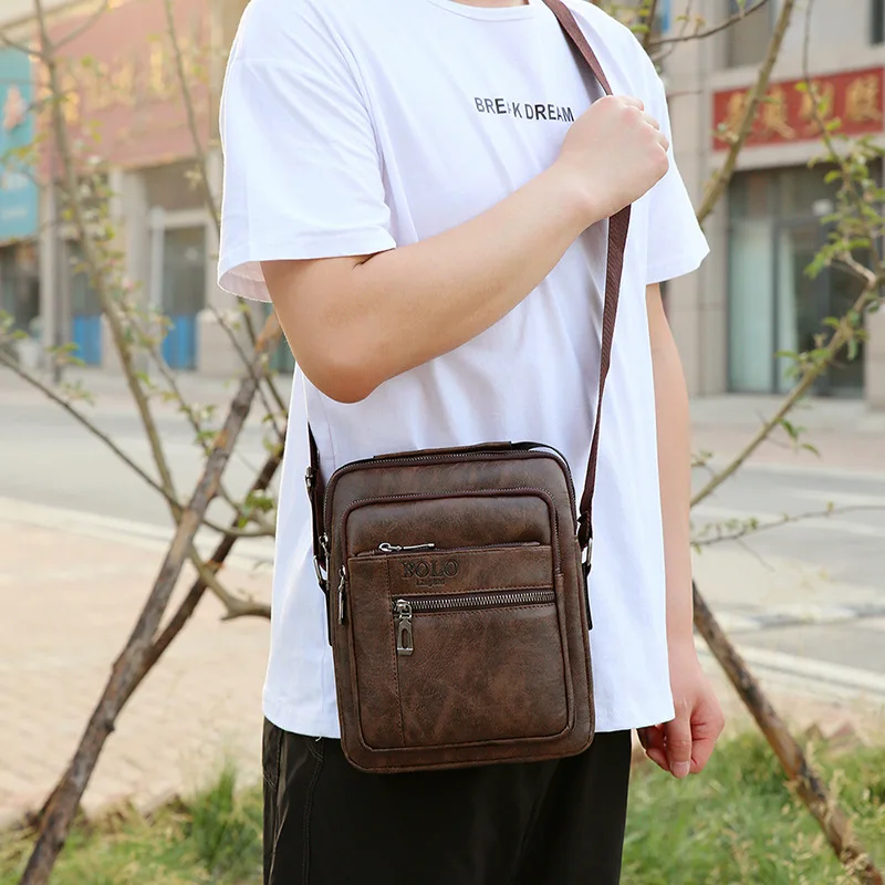 

Peaker Multi-Function Men's Sling Shoulder Bag Male Crossbody Split Bags Business Vintage Man Shoulder Bag Top-Handle