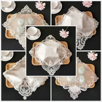 promotional european mesh gold velvet stitching napkin placemat pad cushion vase lamp mat small jewelry cover fabric tablecloth