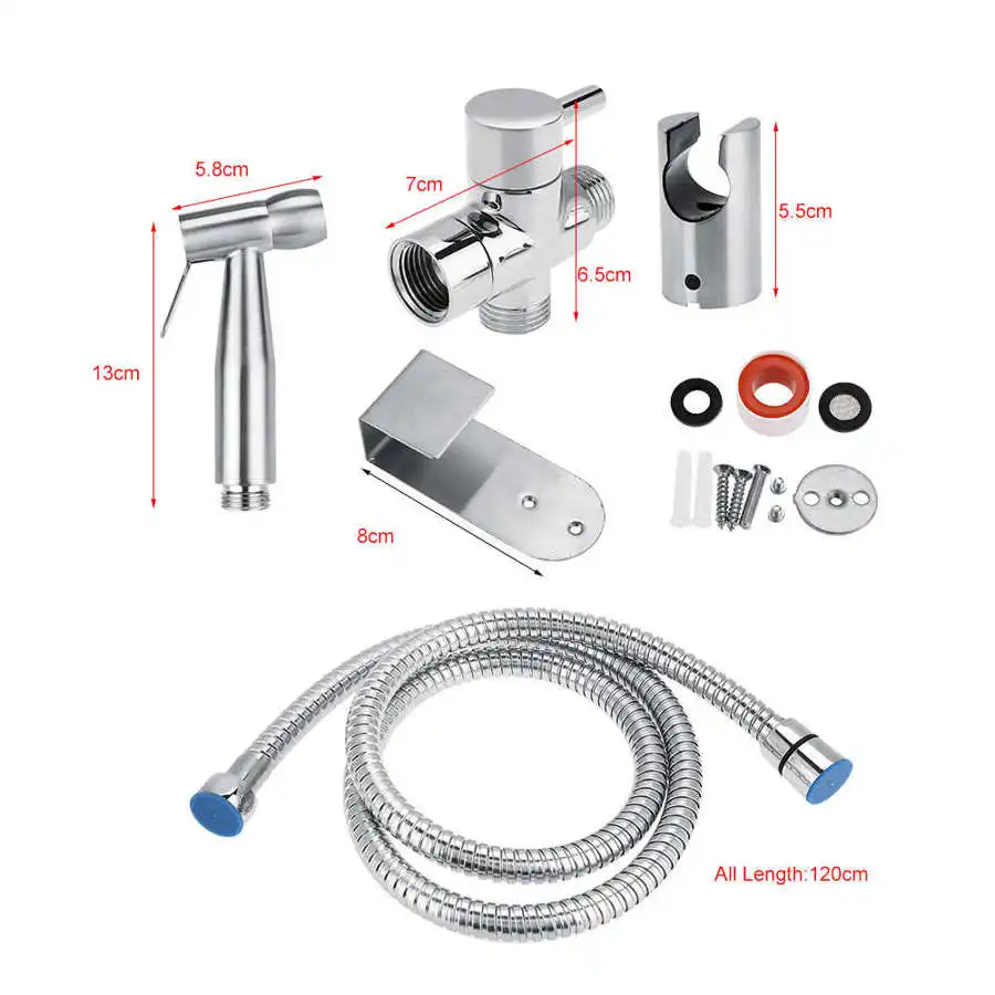 

Toilet Bidet Sprayer Stainless Steel Hand Held Toilet Bidet Sprayer Bathroom Shower Water Spray Head G1/2 For Wash Bathroom