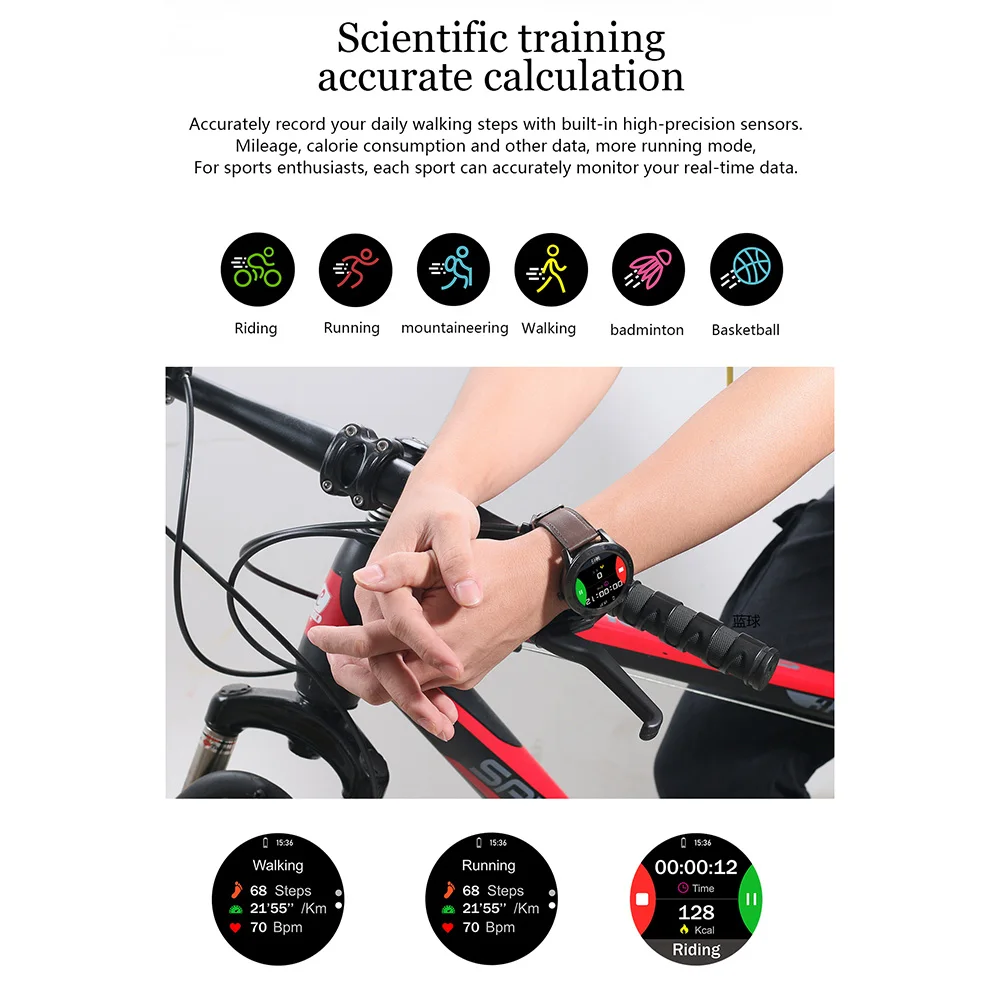 Смарт-часы с сенсорным экраном функцией уведомления о сообщениях пульсометром и