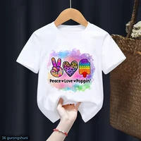 watercolor leopard peace love poppin graphic print t shirt girlsboys unicorn pop it kawaii kids clothes childrens clothing