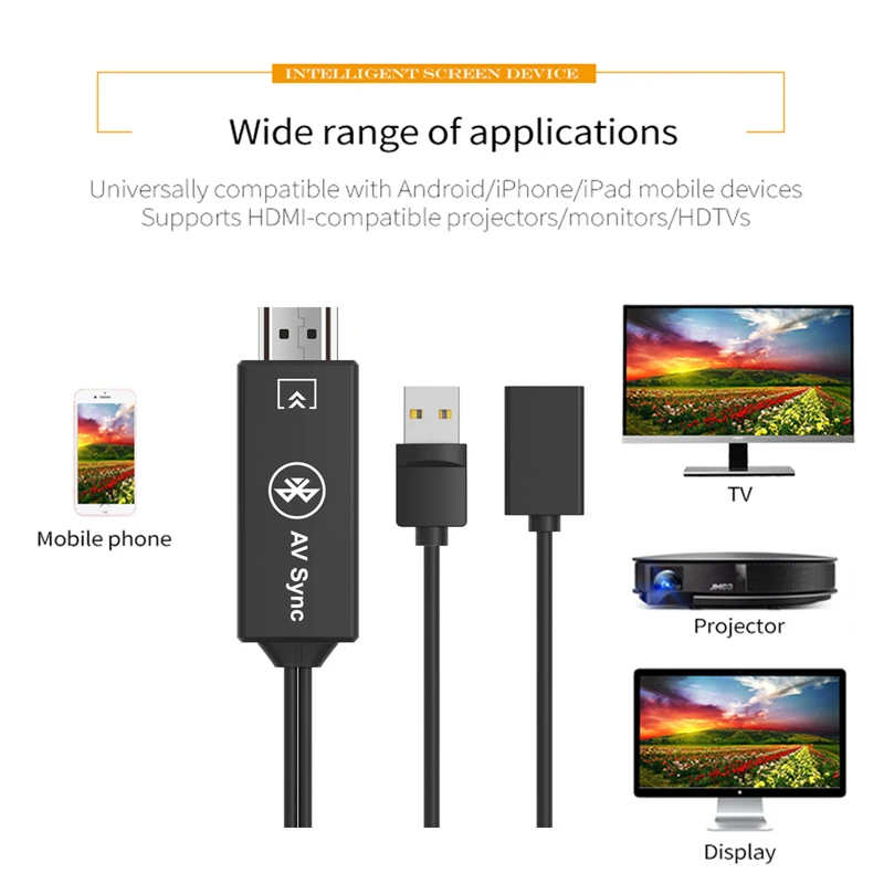 USB Женский HDMI кабель Bluetooth AV Аудио Видео адаптер для Samsung Galaxy S6 S7 S8 S9 S10 Note 8 9 10 IOS Android