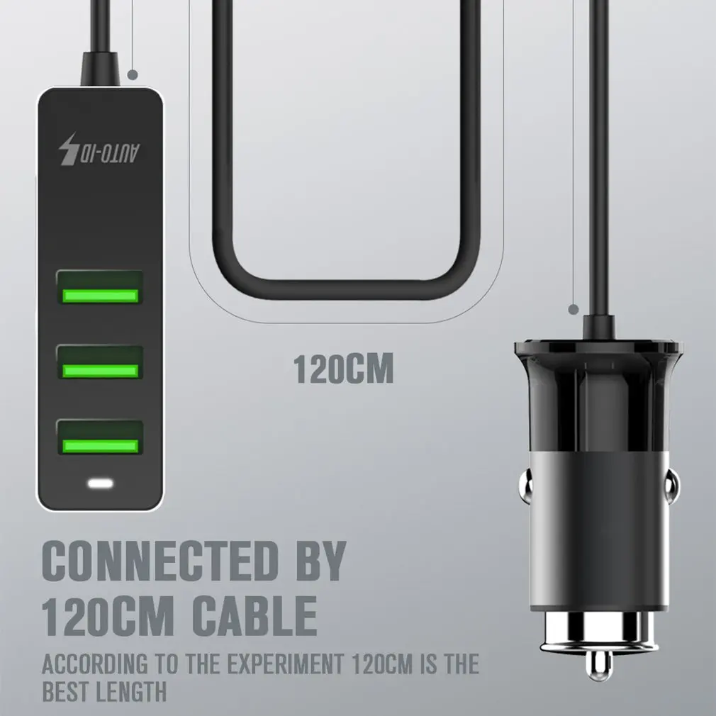 4 порта USB Автомобильное зарядное устройство QC3.0 быстрое Универсальный быстрый