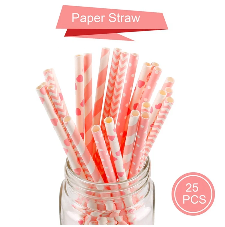 Paper straws Huiran «Мой маленький пони»; подарки на день рождения; вечерние принадлежности с единорогом; декор для вечеринки в честь Дня рождения; декор для мальчиков и девочек; единороги - Цвет: Paper straws