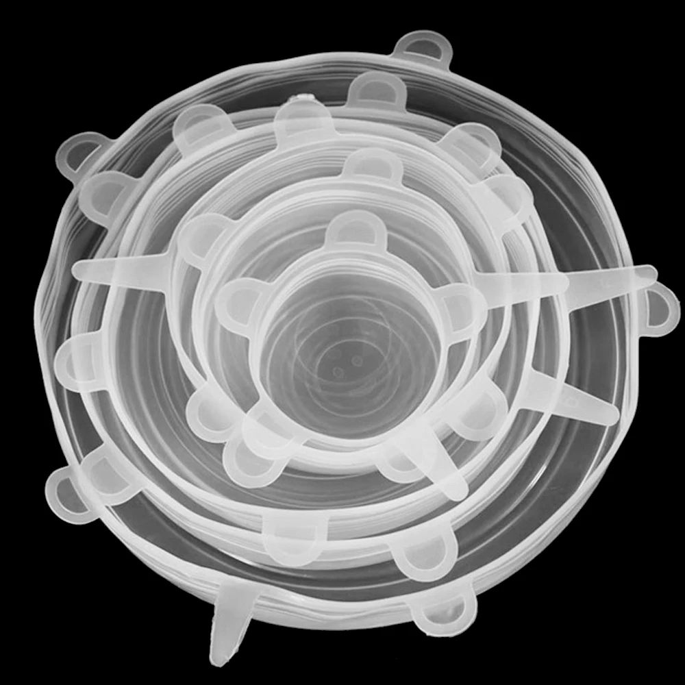 6 шт. силиконовых кейсов стрейч многоразовые крышки герметичный Еда Обёрточная