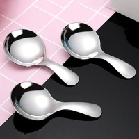 new stainless steel short handle ice cream spoon salt spice condiment scoop