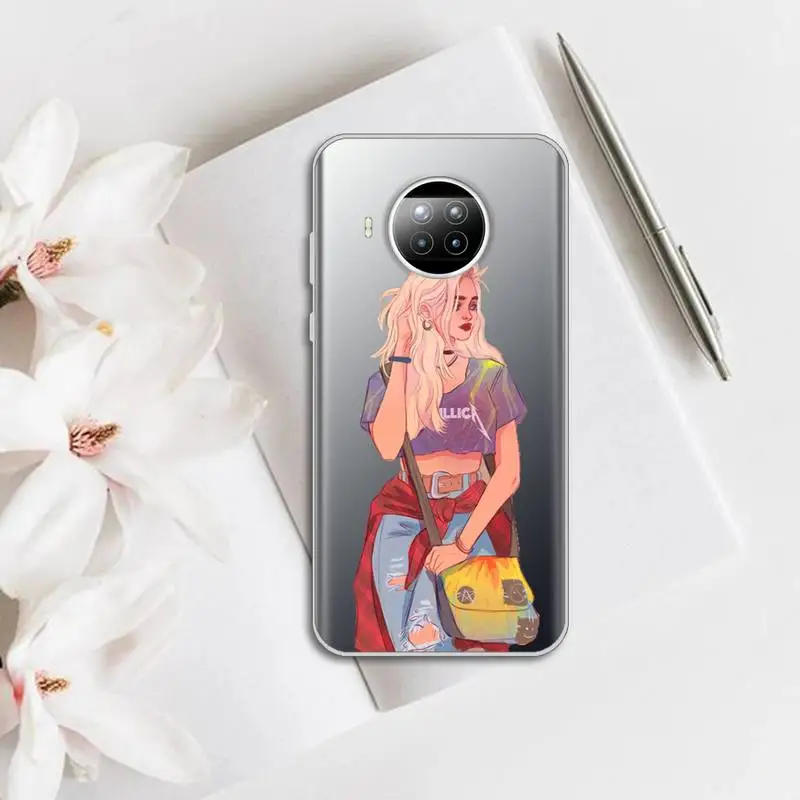 

Sexy woman girl fashion color Phone Case Transparent for Xiaomi mi note 10 8 9 t HUAWEI p30 40 11 Samsung S 8 9 10 20 pro lite