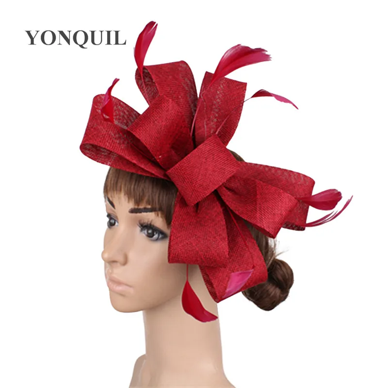 

Marron fashion wedding fascinator hat elegant women ladies headwear party tea hair accessories formal dress wedding headdress
