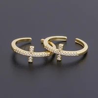hot sale cross star moon rings12 styles bohemia rainbow cubic zircon rings women copper jewelry adjustable wedding party gifts