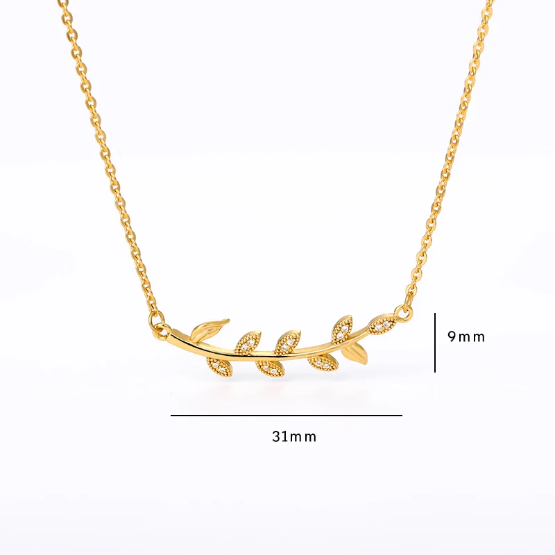 Boho Vintage Zircon Crystal Leaf Pendant Necklaces For Women Choker Gold Clavicle Chain Female Jewelry Bijoux Collier | Украшения и