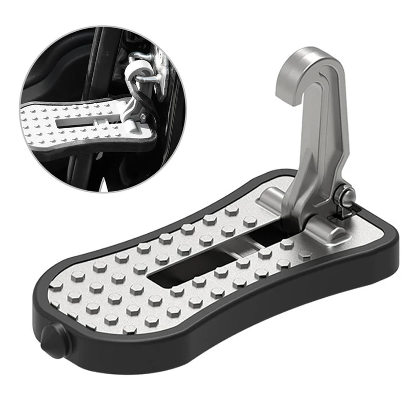 Алюминиевая Складная Автомобильная дверная ступенчатая педаль с крючком для