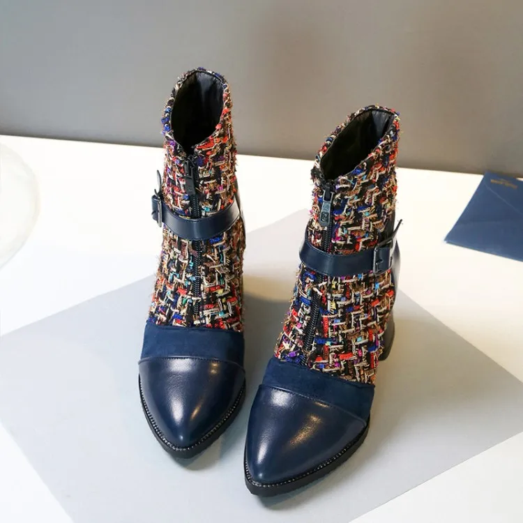 Женские ботинки на молнии спереди с пряжкой размеры до 11-17 | Обувь