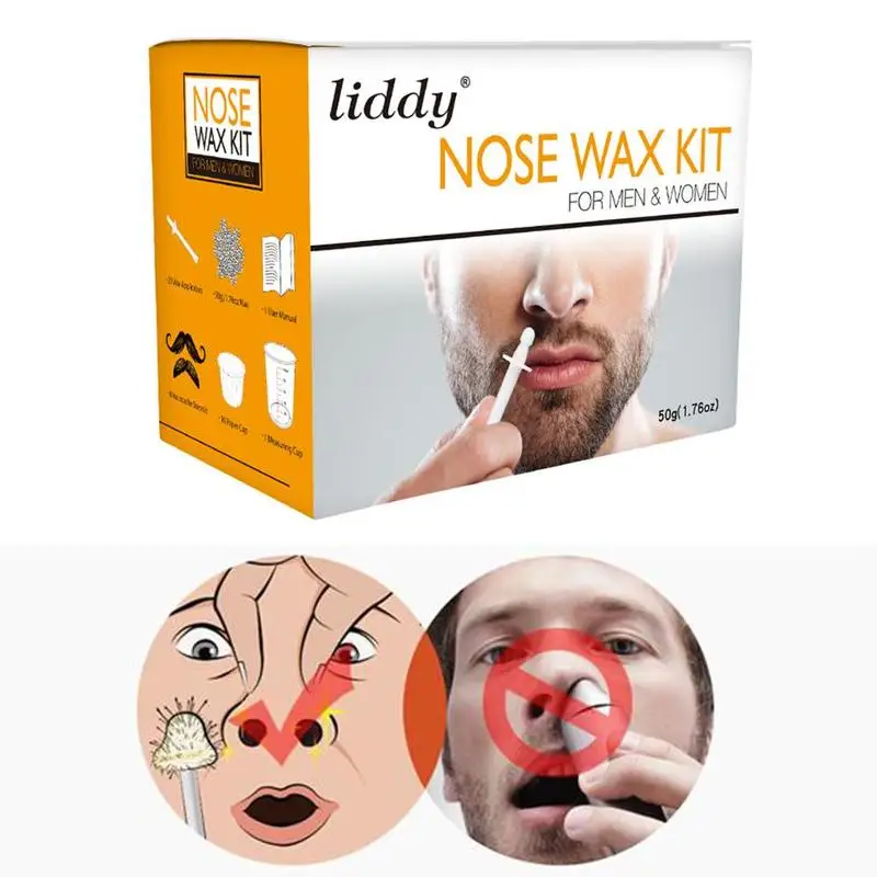 

Nose Hair Removal Wax Set For Men Safe Quick Portable Remover Kit Nostril Painless Wax Cleaning Paper-Free Tool