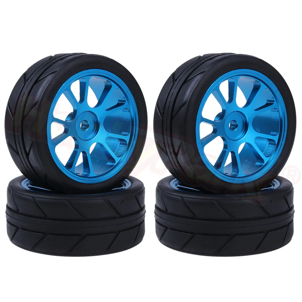 Type 1 Blue 6589 4 шт. алюминиевые радиоуправляемые колеса и шины с поролоновыми вставками 7 мм приводные концентраторы для WLtoys A959 A949 A969 A979 A959B A969B A979B 1/18 Радиоуправляемый автомобиль - Цвет: Type 1 Blue 6589