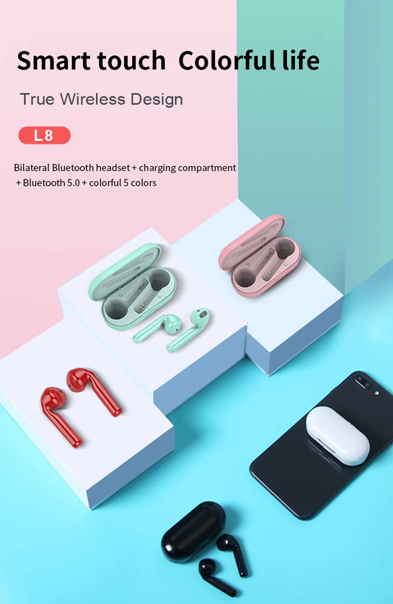 Беспроводные Bluetooth-наушники L8 бинауральная стереогарнитура наушники с