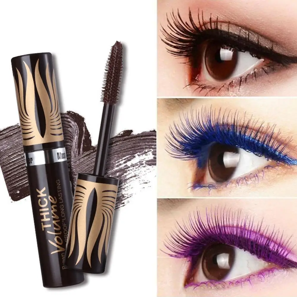 Цветная тушь для ресниц с 3D завивкой синяя фиолетовая коричневая Черная шелковое