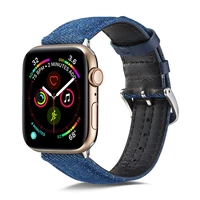 fashion denim leather metal buckle band for apple watch series 6 strap for iwatch 6 5 4 44mm 40mm 38mm 42mm bracelet watchbands