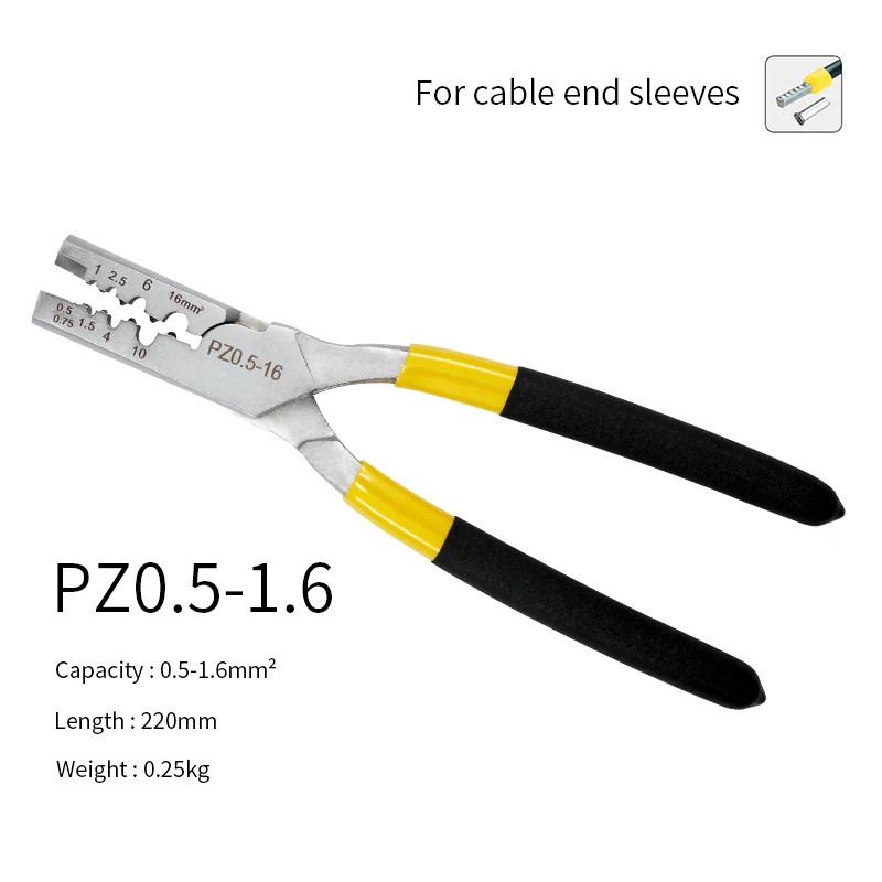 PZ 0.5-16 Germany Style Small Crimping Pliers for Cable End Sleeves Special Tube Terminals Clamp Hand Tools | Инструменты