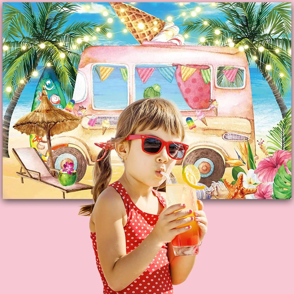 Фон для студийной фотосъемки с изображением мороженого пончиков детского дня