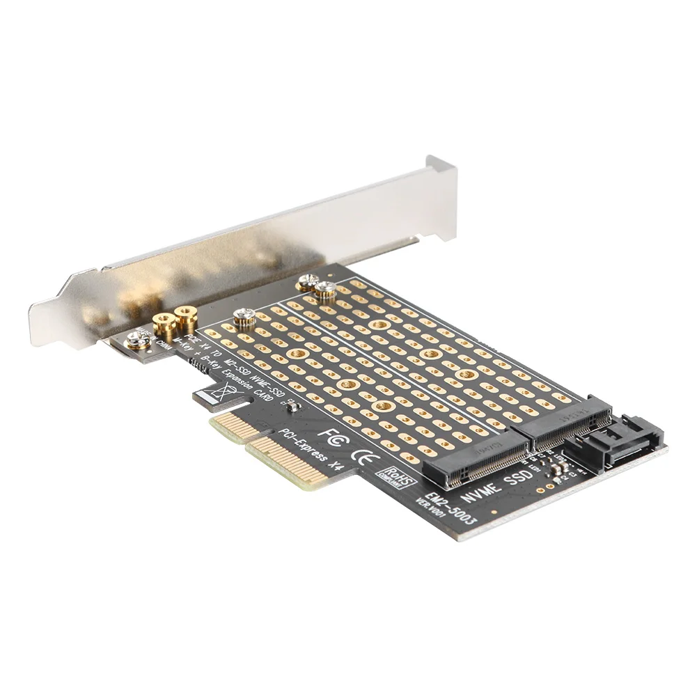 Плата расширения ALLOYSEED M.2 NVME плата PCIE на M2/M.2 адаптер SATA NGFF PCIe NVMe ключ B M + SSD PCI E 3 0 X4