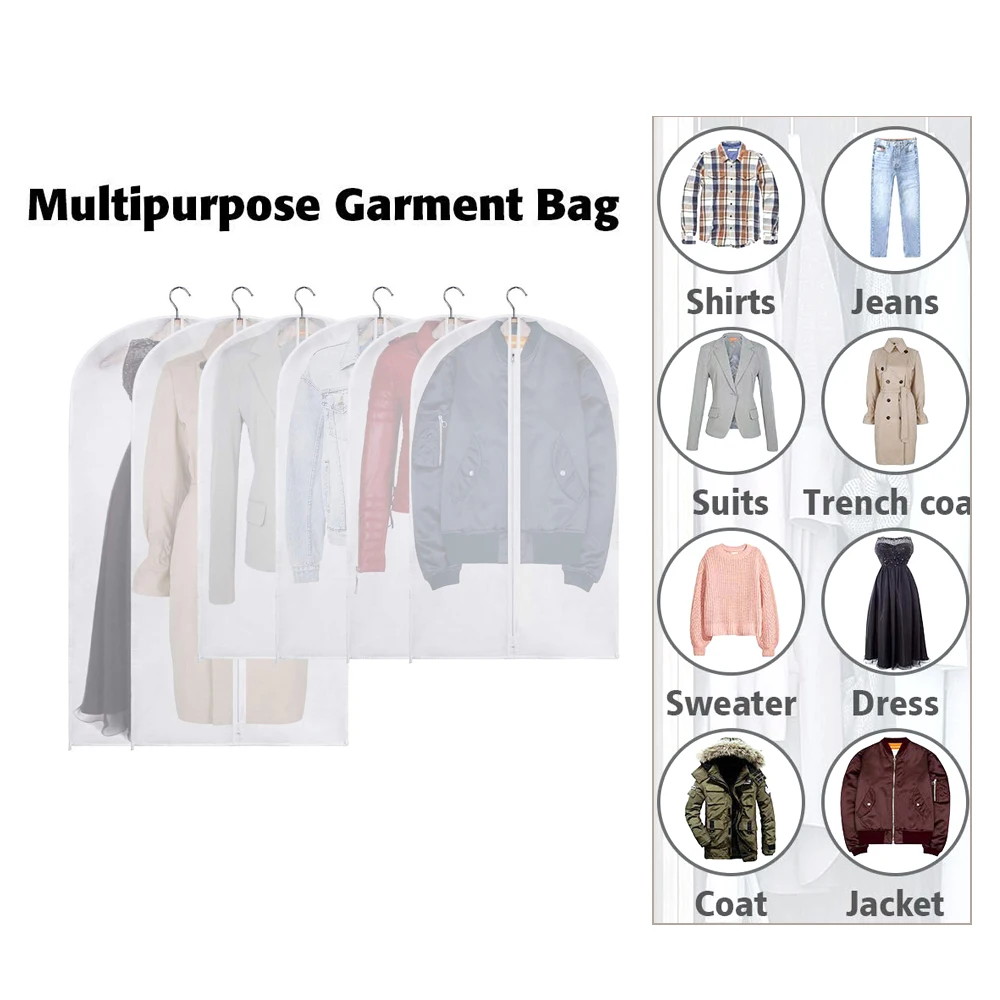Пылезащитный чехол для одежды подвесной костюма пальто домашней сумки хранения
