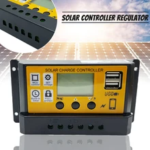 1pc 20A/30A MPPT Solar Charge Panel Controller 12V/24V Auto PWM Controllers Dual USB Phone Charger With LCD Display