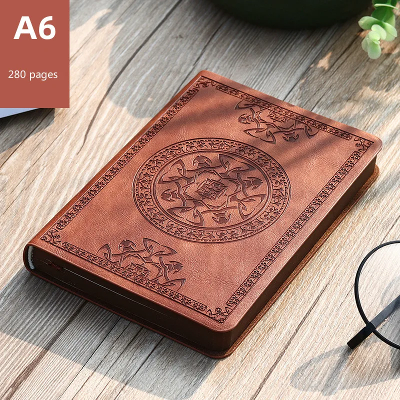 

A6 Diary Notebook Retro Cover Soft Beautiful Leather Notepad Traveler Journal Office Accessories Notebooks Pocket Size