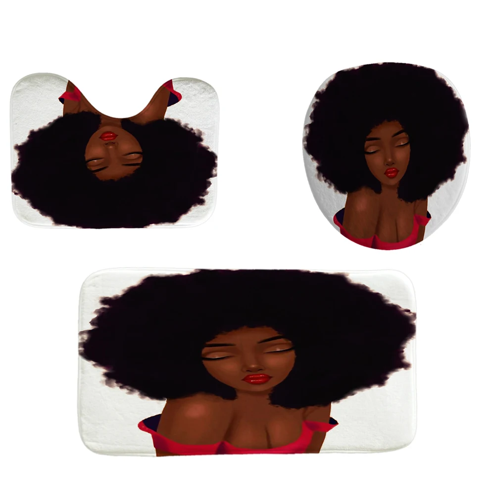 Занавеска для душа женщин в Африканском и американском стиле коврики ванной с