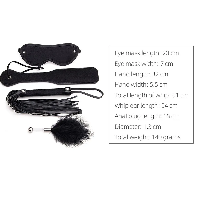Набор для бондажа BLACKWOLF BDSM 4 шт. маска глаз кнут Анальная пробка секс игры