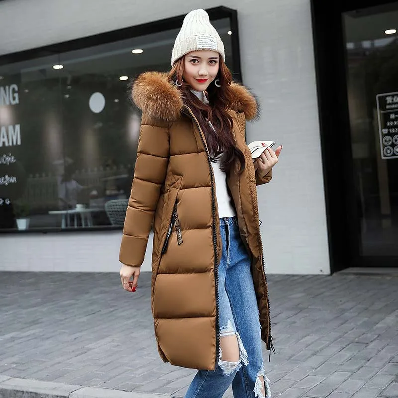 WYWMY Winter Jacket Women Fur Hooded Long Parkas Thick Warm Down Parkas Ladies Oversized Puffer Jacket Outwear Coats