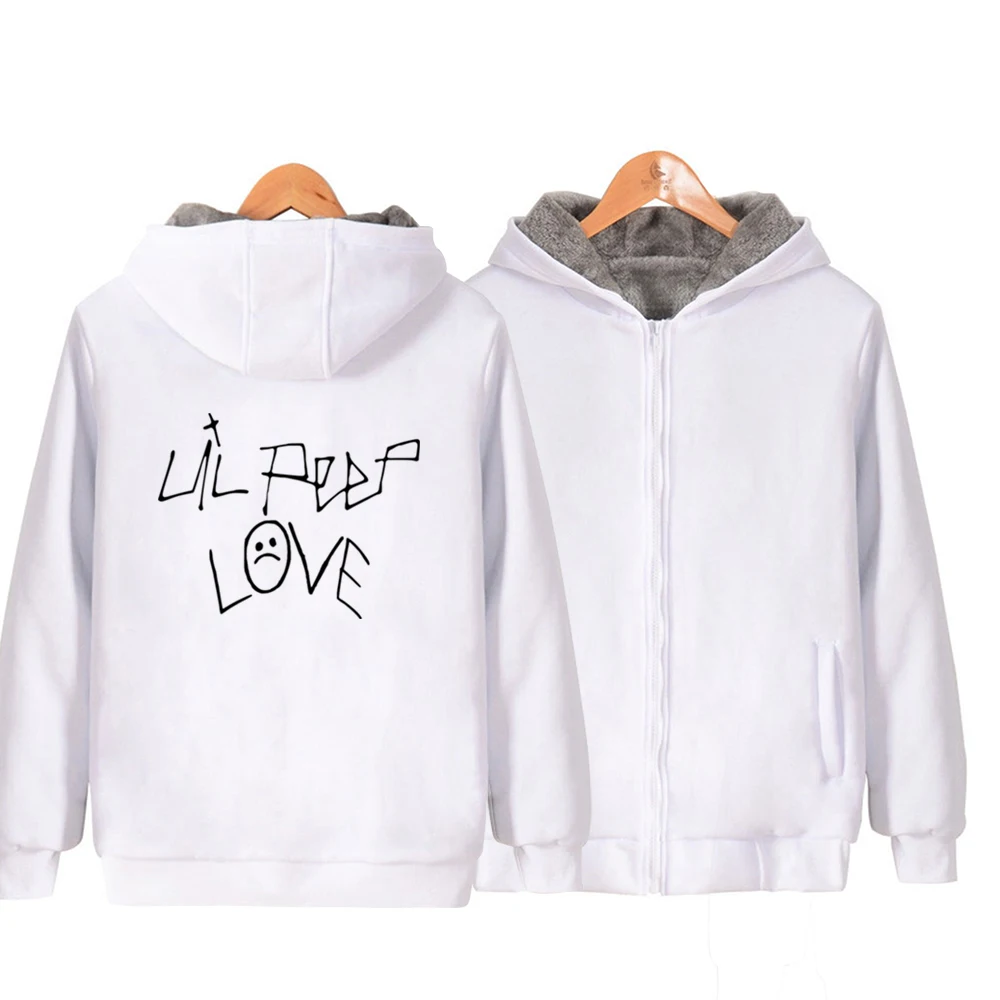 Lil Peep Cry Baby Man Boy Parkas Full Zip Coat Plus Velvet Autumn Winter Couple Clothes ZIIART