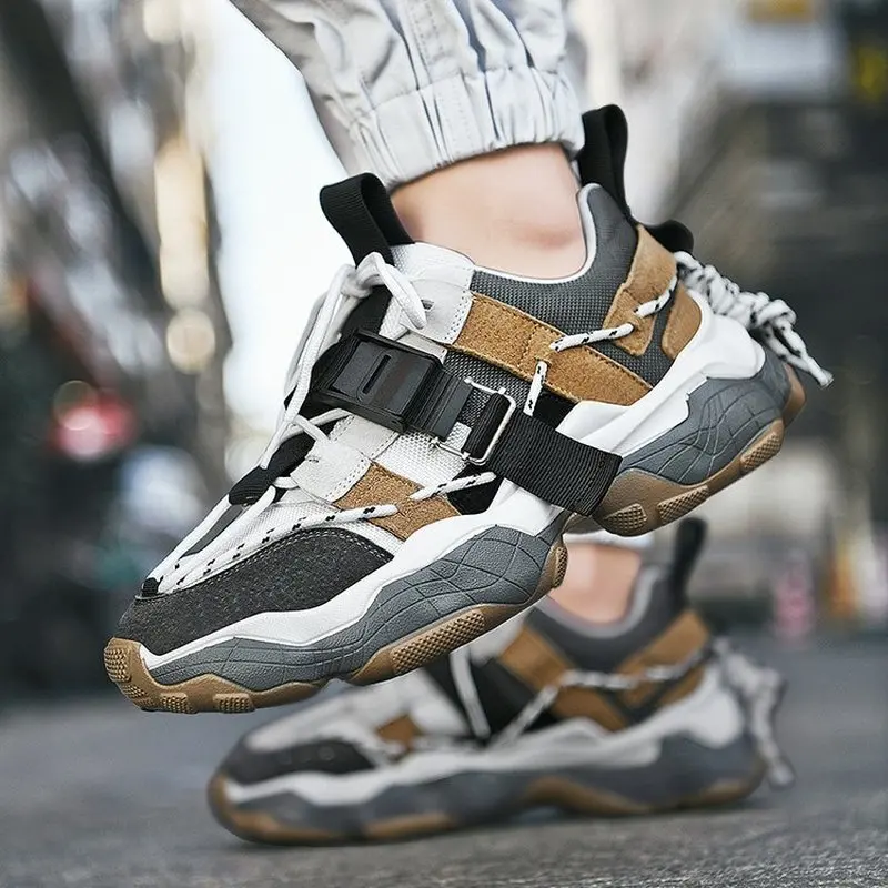 Кроссовки мужские дышащие сетчатые на шнуровке Нескользящие в стиле хип-хоп |
