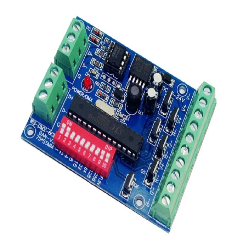Лучшая цена 1 шт. Φ 6CH DMX512 декодер светодиодный контроллер|Контролеры RGB| |