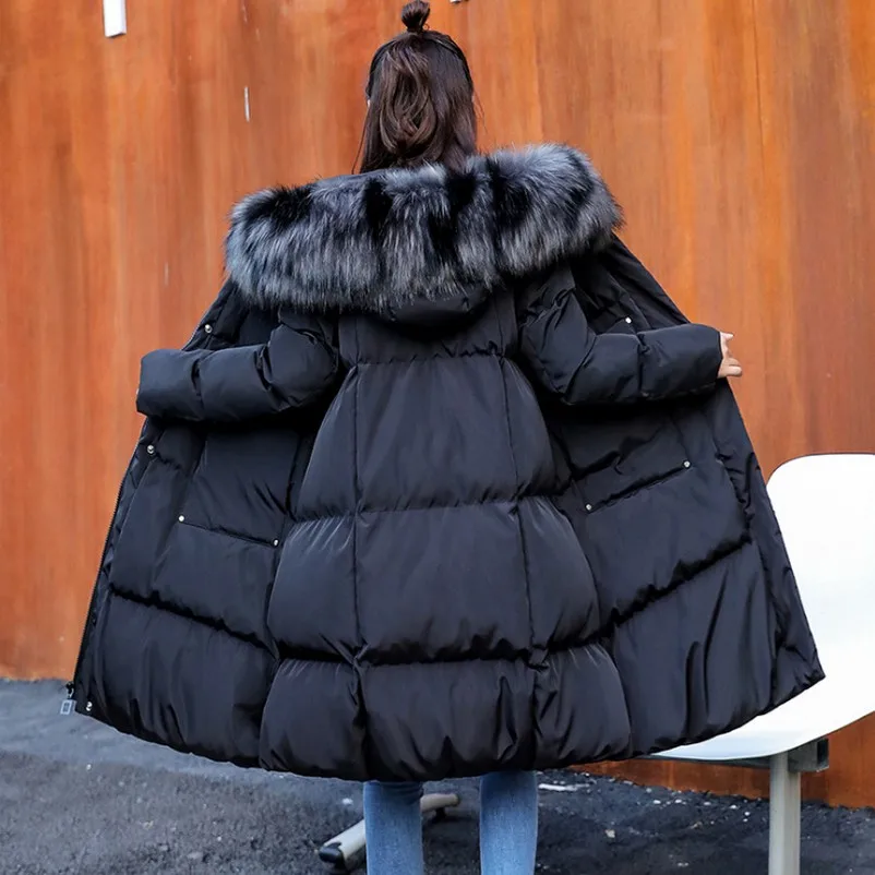 Зимнее пальто для беременных длинное утепленное хлопковое повседневное с